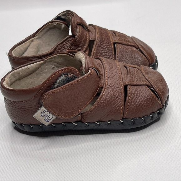 PediPed Baby Shoes Originals Harvey Leather Fisherman Sandal Brown - Picture 6 of 14